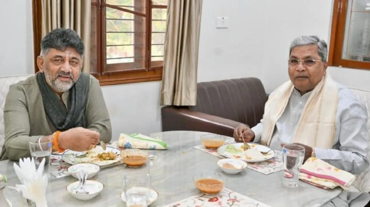 Karnataka Deputy Chief Minister D K Shivakumar visits Chief Minister Siddaramaiah