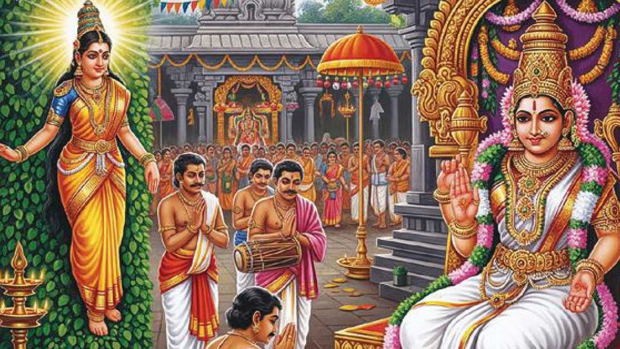 நந்தவனத்தில் கண்டெடுக்குக்கப்பட்ட கோதை  அடிப்பூரத் திருவிழா