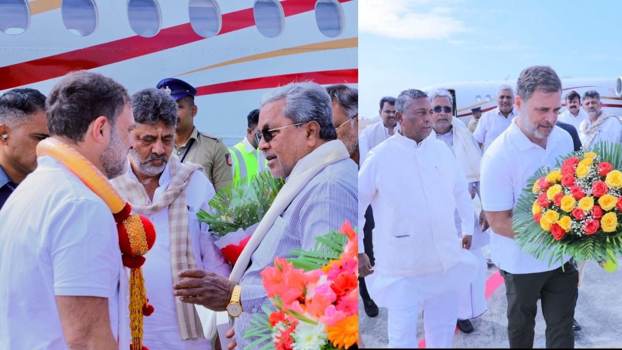 ಮೈಸೂರು ಏರ್ ಪೋರ್ಟ್ ನಲ್ಲಿ ಡಿಸಿಎಂ ಡಿ.ಕೆ.ಶಿವಕುಮಾರ್- ರಾಹುಲ್ ಗಾಂಧಿ ರಹಸ್ಯ ಮಾತುಕತೆ :  ಸಿಎಂ ಸ್ಥಾನದ ಬಗ್ಗೆ ನಡೆಯಿತಾ ಚರ್ಚೆ?