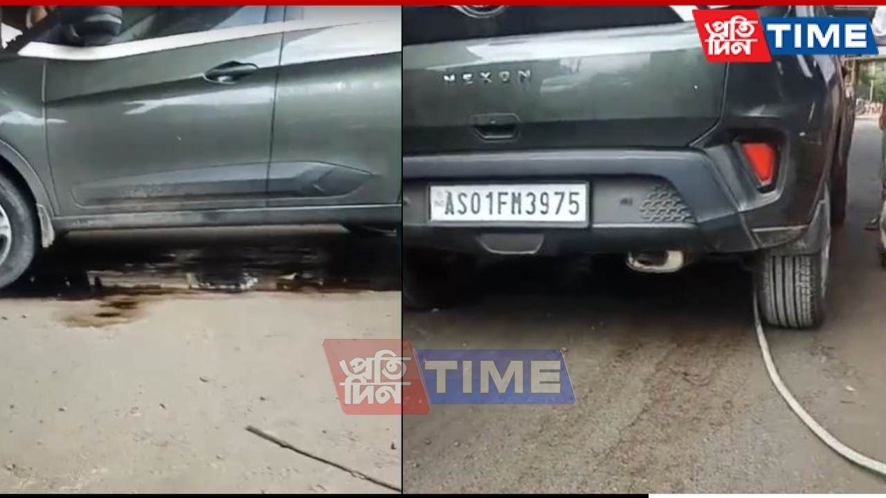 Rod from Under-Construction Flyover Pierces Car’s Fuel Tank in Guwahati 