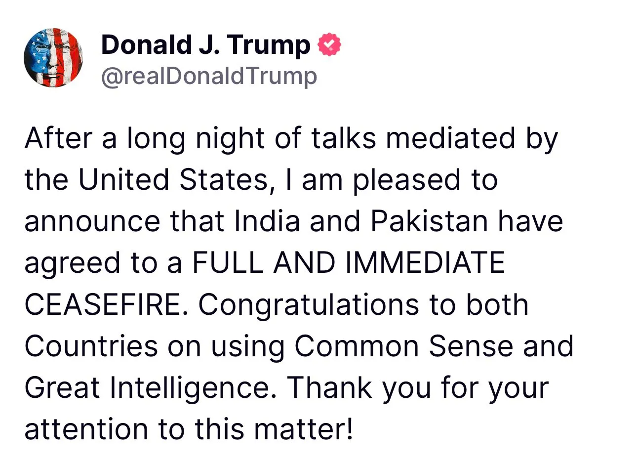Trump Twitter Post