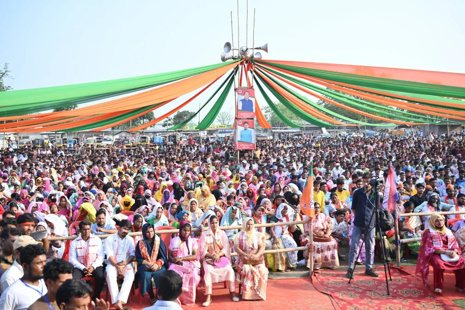 বিশাল জনসভা সম্বোধন মন্ত্ৰী পীযুষ হাজৰিকাৰ