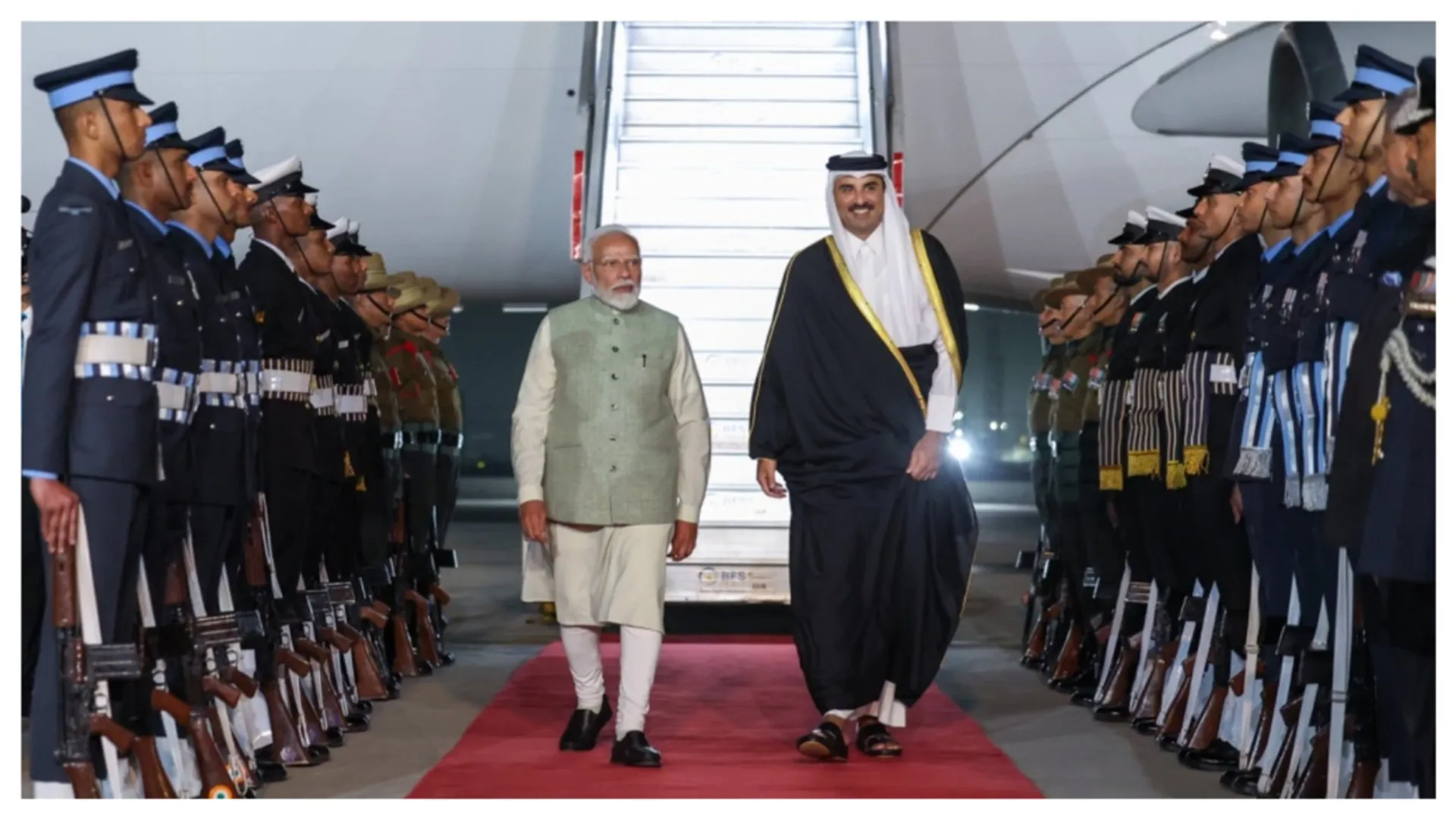 नरेंद्र मोदी और कतर के अमीर शेख तमीम बिन हमद अल थानी