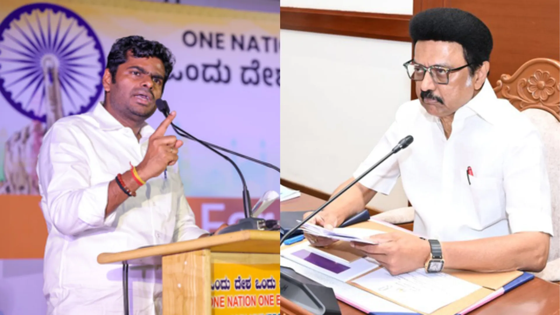 BJP accuses insulting of om modi as stalin did not attend function