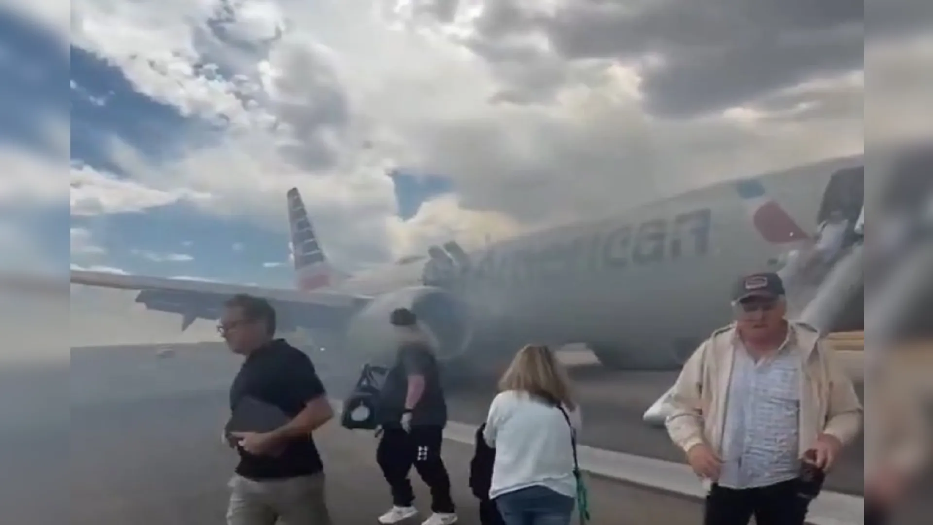 Plane caught fire