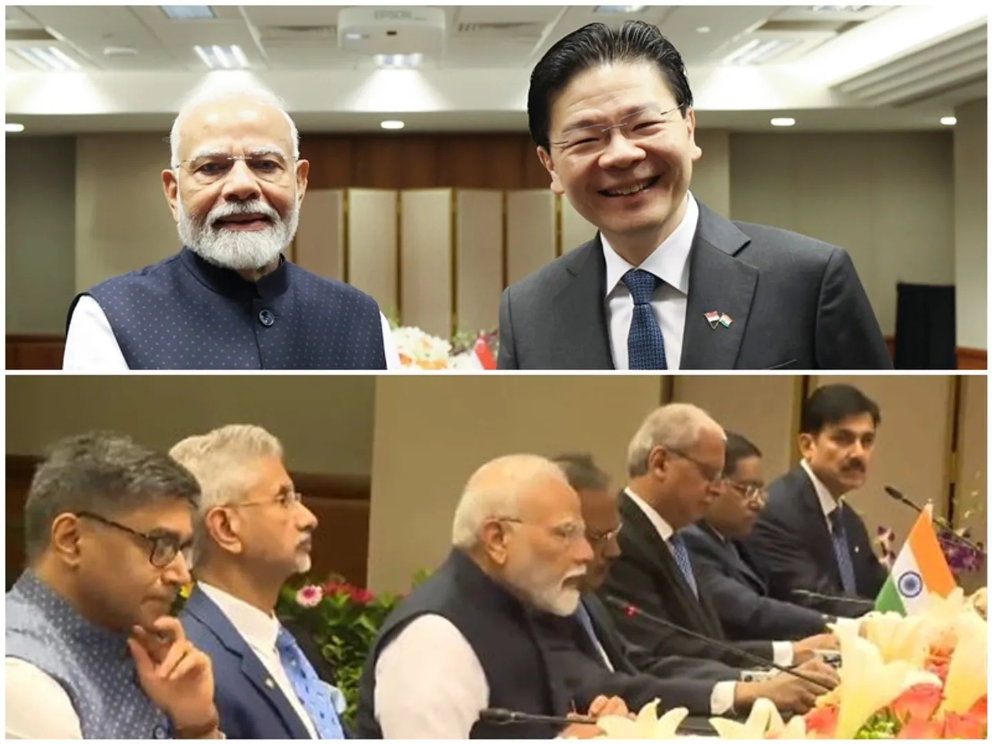 Which four agreements were signed between India and Singapore during pm modi 2 days visit