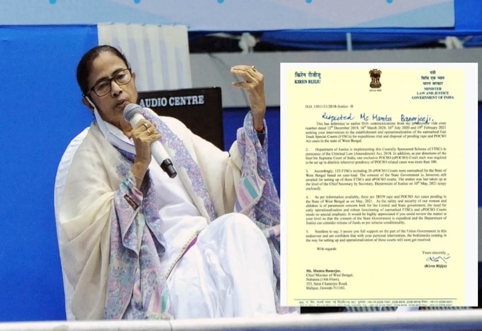एंटी रेप बिल को भाजपा के समर्थन के बाद किरेन रिजिजू ने ममता बनर्जी पर साधा निशाना, शेयर किया 2018 में लिखा पत्र