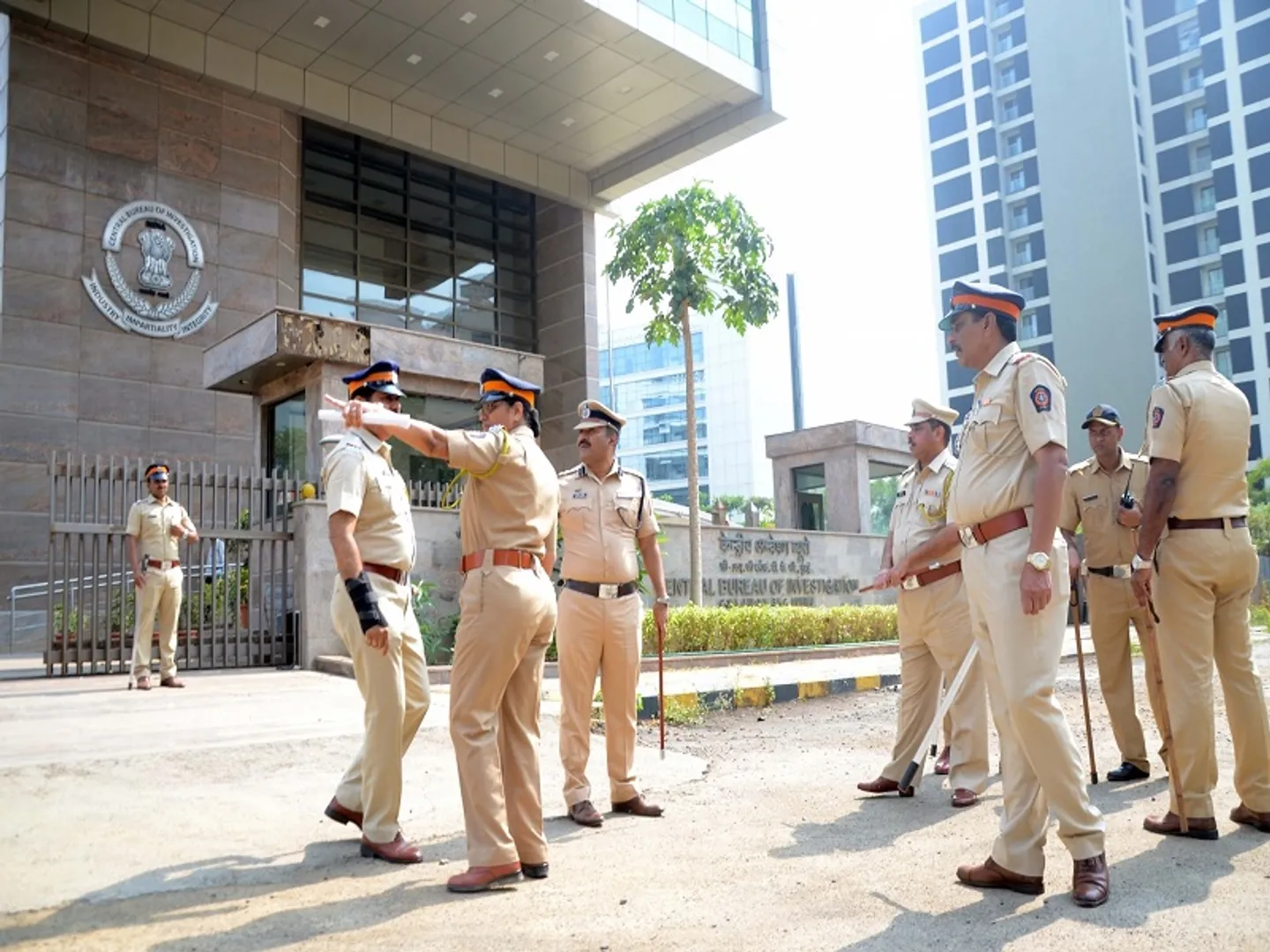 Mumbai: Security beefed up outside Central Bureau of Investigation (CBI) office in the wake of Congress protest against the central government's move to strip CBI Director Alok Verma of his power in Mumbai, on Oct 26, 2018. (Photo: IANS)