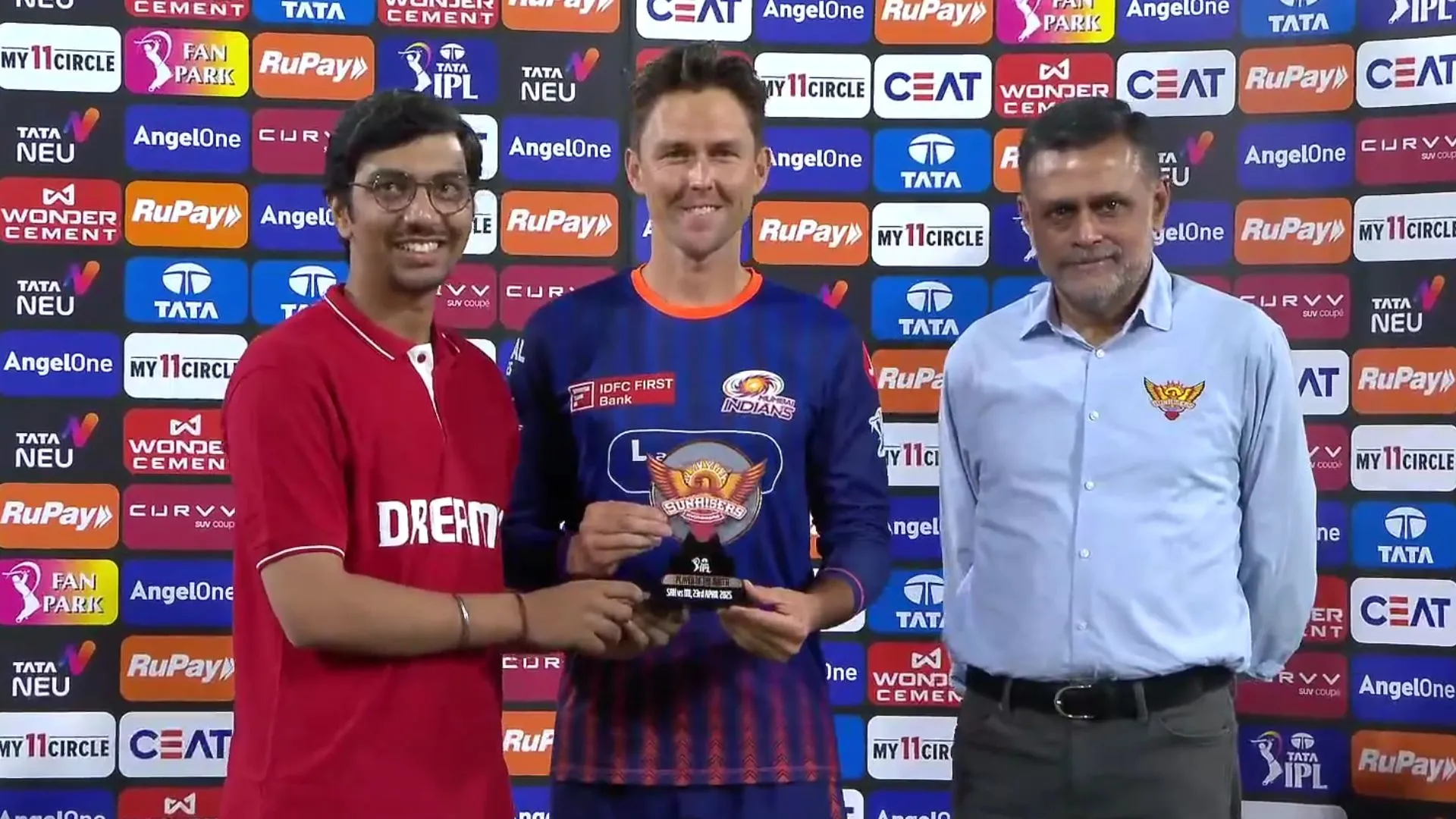 MI की जीत पर Trent Boult बने प्लेयर ऑफ द मैच 