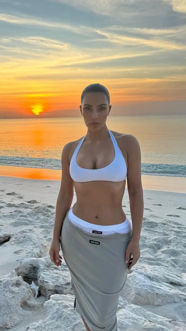  Kim K beach   