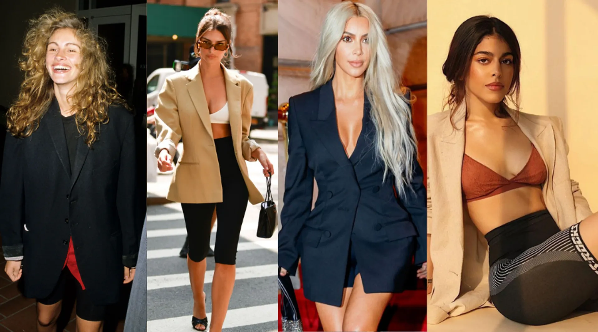 Biker shorts with blazers