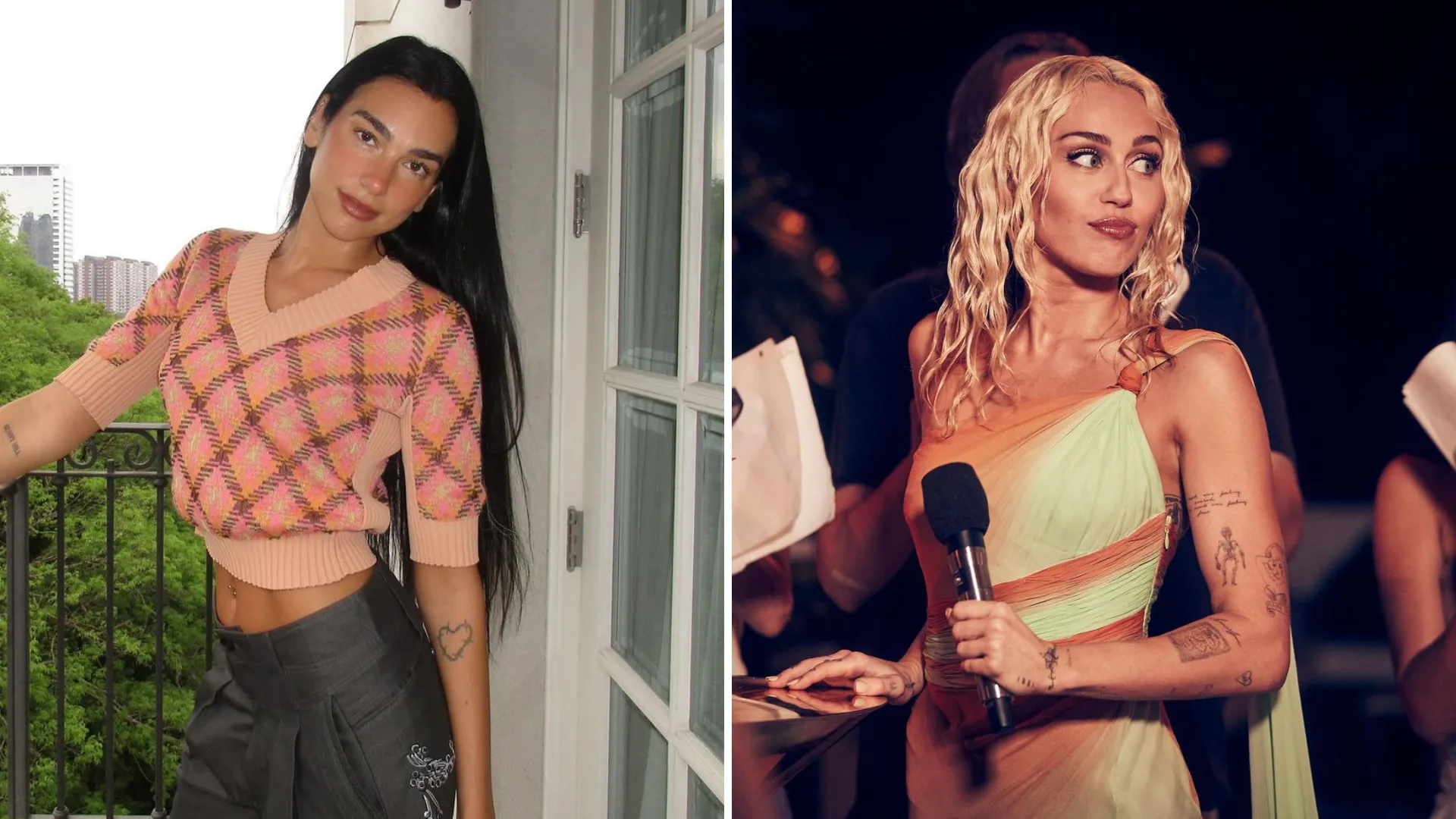 Miley Cyrus and Dua Lipa