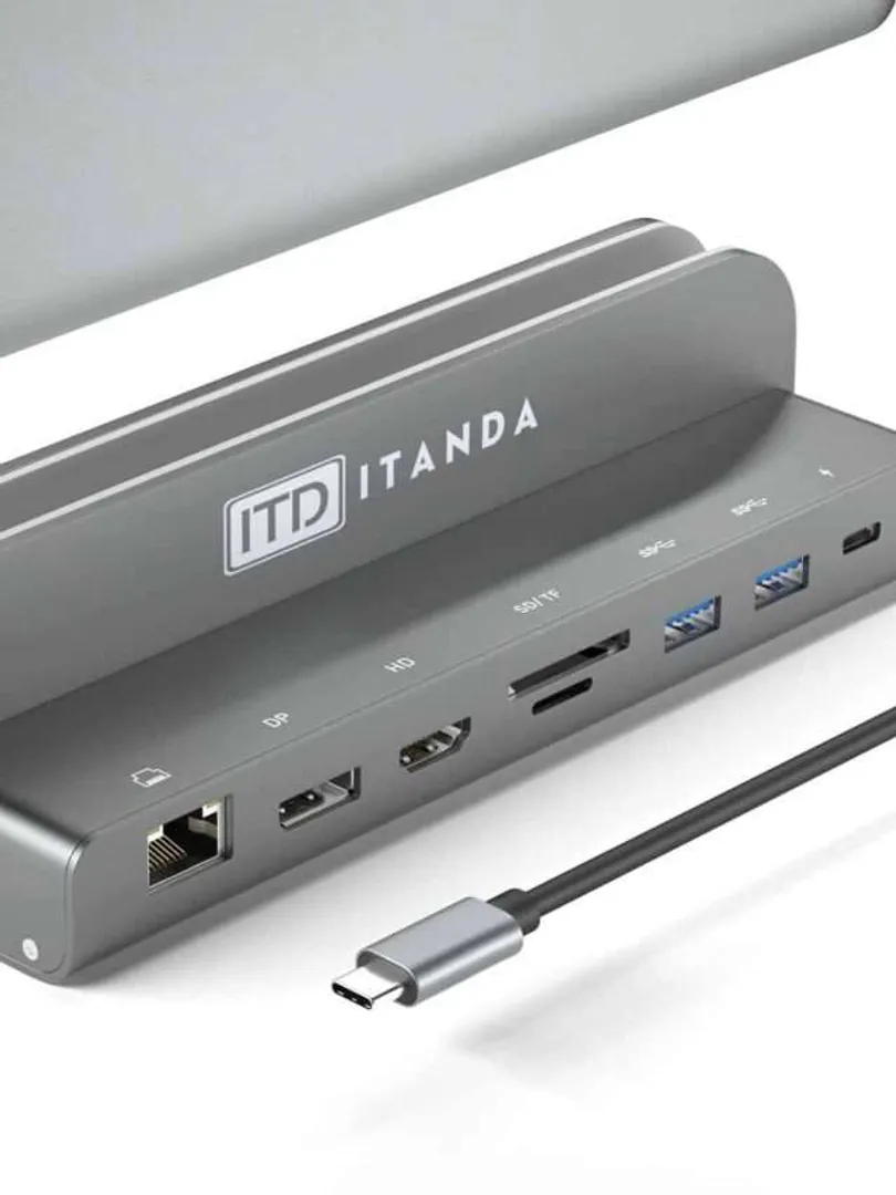 Laptop-Docking-Stations-Enhances-connectivity-with-multiple-ports-(USB,-HDMI,-Ethernet)-for-peripherals-and-monitors,-improving-productivity-and-ergonomics.