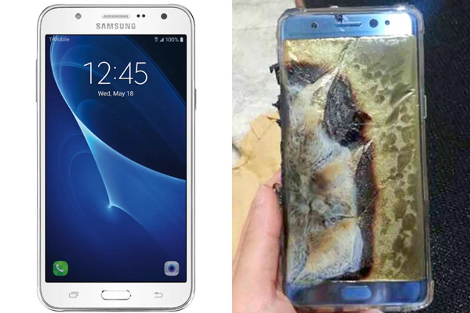 ଜିଓ ପରେ ଜଳିଗଲା ସାମସଙ୍ଗ ଫୋନ । ବିମାନ ଭିତରେ ଗାଲାକ୍ସି ଜେ-୭ରେ ନିଆଁ ।