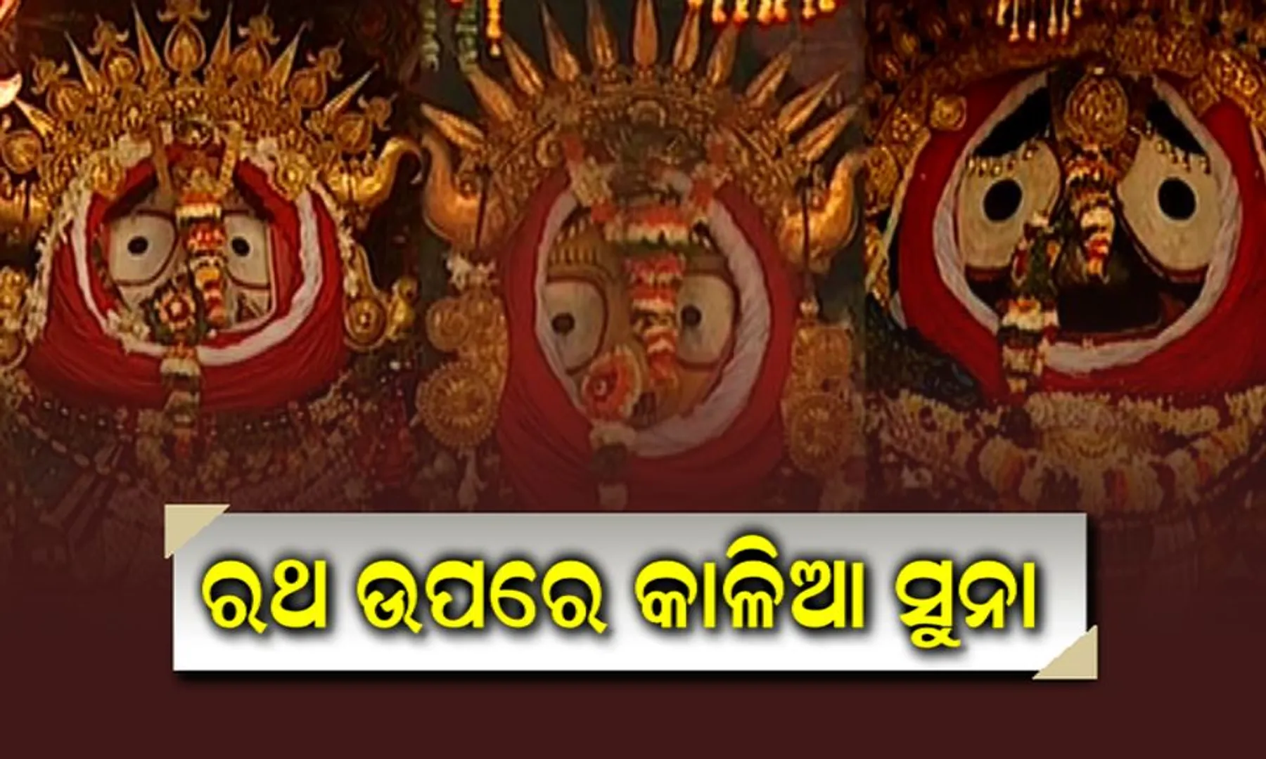 ରଥ ଉପରେ ତିନି ଠାକୁରଙ୍କ ସୁନାବେସ ! ମହଣ ମହଣ ସୁନାରେ ଛାଇ ହୋଇଛନ୍ତି ଶ୍ରୀଜିଉ, ରାଜରାଜେଶ୍ୱର ବେଶ ଦର୍ଶନ ପାଇଁ ଶ୍ରୀକ୍ଷେତ୍ରରେ ଜନସମୁଦ ।