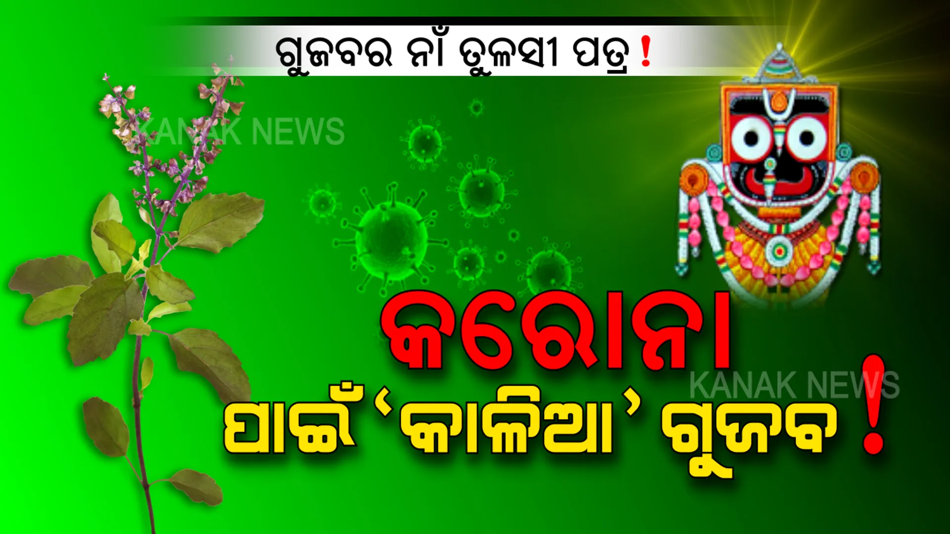 ସୋସିଆଲ ମିଡ଼ିଆରେ ଭାଇରାଲ ହେଉଛି ଏମିତି ଗୁଜବ । ୭ଟି ତୁଳସୀପତ୍ର ଖାଇଲେ ପାଖ ମାଡିବନି କରୋନା, ବଡ଼ପଣ୍ଡାଙ୍କୁ ସ୍ୱପ୍ନରେ କହିଛନ୍ତି ବଡ ଠାକୁର । ଏଭଳି ଗୁଜବରୁ ଦୂରେଇ ରୁହନ୍ତୁ, ସନ୍ଦେହ ହେଲେ ଡାକ୍ତରଙ୍କ ପରାମର୍ଶ ନିଅନ୍ତୁ ।