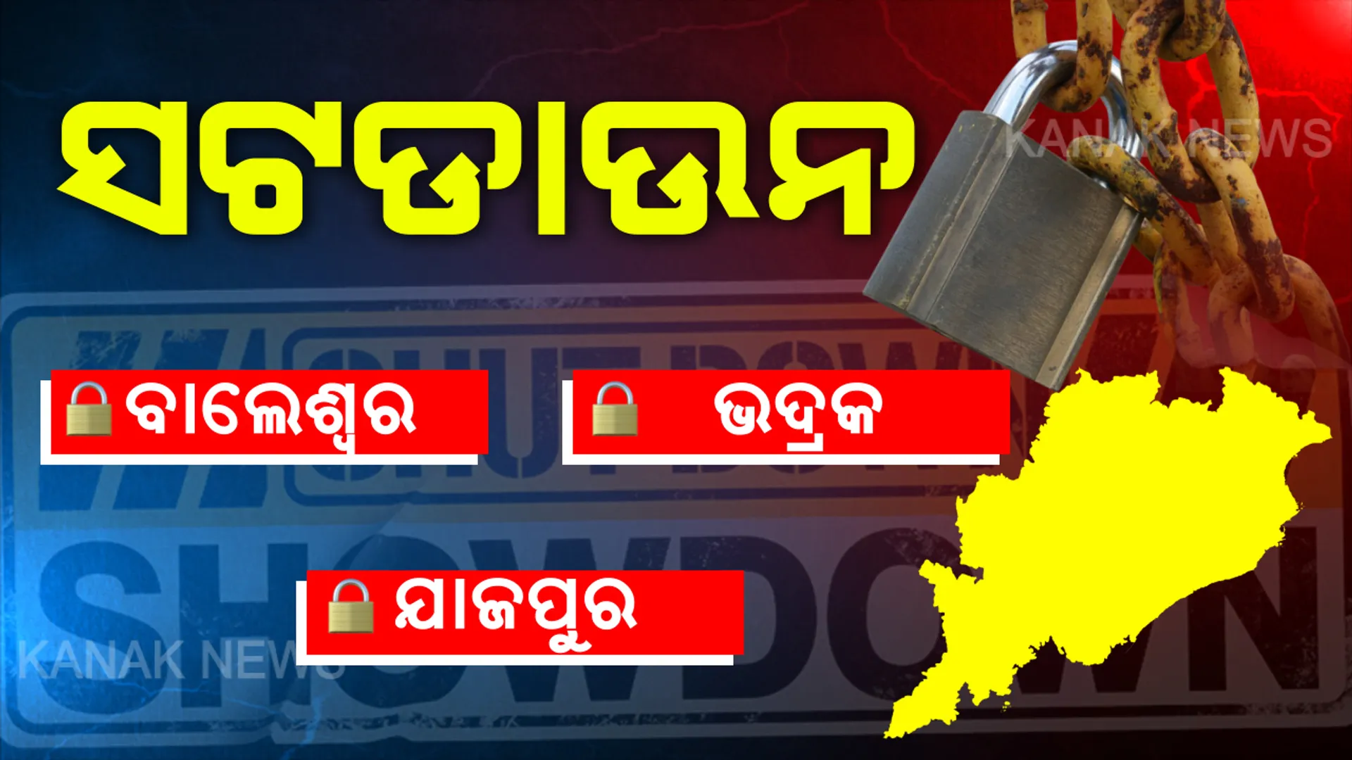 ଭୁବନେଶ୍ୱର ଭଳି ହେବ ୩ ଜିଲ୍ଲାରେ ସଟଡାଉନ । ଜରୁରୀ ମେଡିକାଲ ସେବା ସହ ଖୋଲା ରହିବ କିଛି ଔଷଧ ଦୋକାନ । ୬୦ ଘଣ୍ଟିଆ ସଟଡାଉନରେ କେହି ବାହାରକୁ ବାହାରି ପାରିବେନି । ଅମାନିଆ ହେଲେ ନିଆଯିବ କାର୍ଯ୍ୟାନୁଷ୍ଠାନ