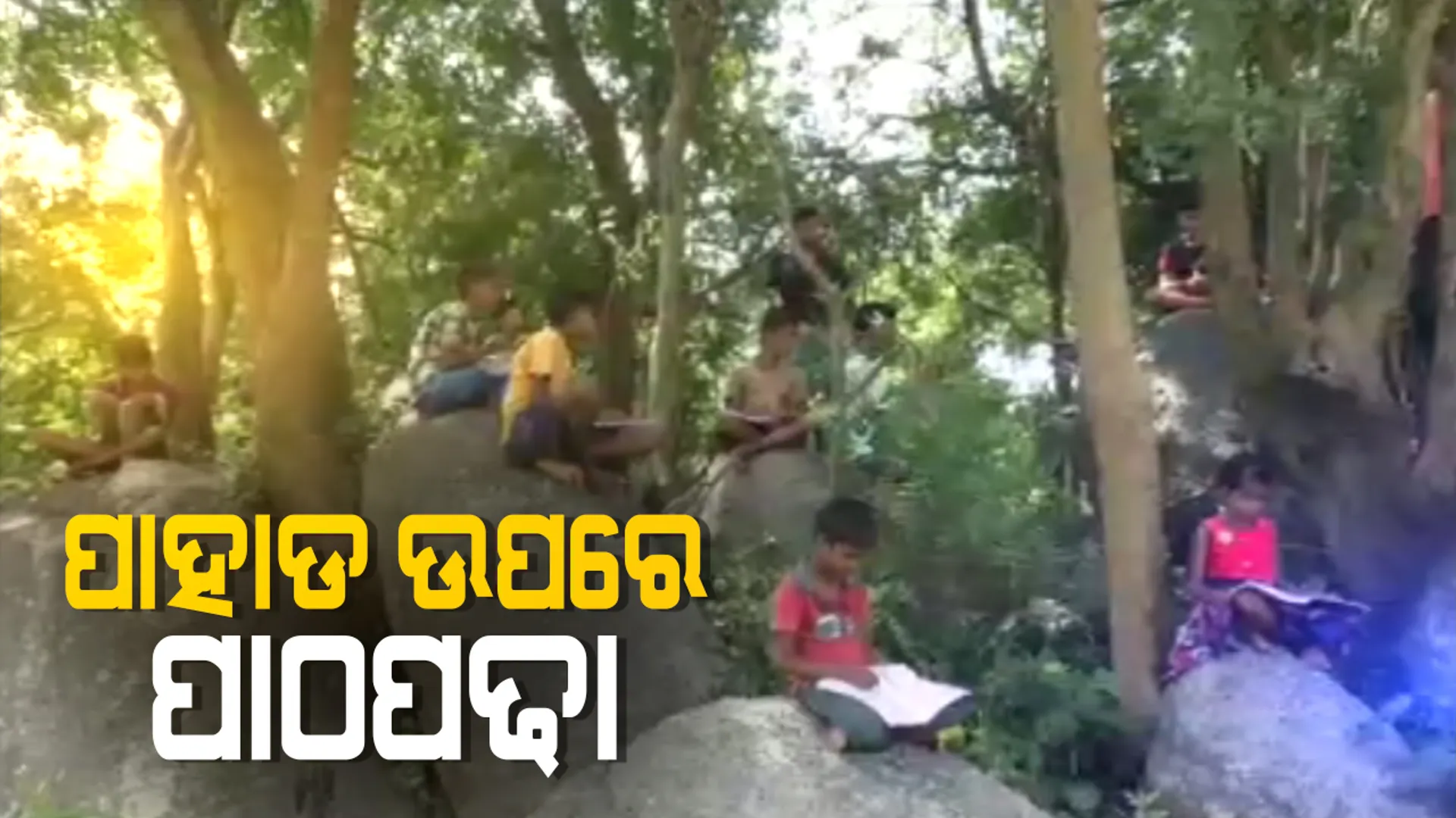 ପାହାଡ଼ ଚଢ଼ିଲେ ହେବ ପାଠପଢ଼ା । ବୌଦ୍ଧ ଜିଲ୍ଲାରୁ ଆସିଲା ଅନଲାଇନ ପାଠର ବିକଳ ଚିତ୍ର : ପାହାଡ଼ ଉପରେ ବସି ଦୁଇଘଂଟା ଲେଖାଏଁ କ୍ଲାସ୍ କରୁଛନ୍ତି ହରଭଙ୍ଗା ବ୍ଲକ ପଲାସିକୁଟୁଣି ଗାଁର ଛାତ୍ରଛାତ୍ରୀ