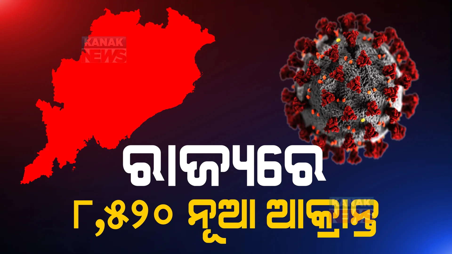 ରାଜ୍ୟରେ କମୁଛି କରୋନା । ଗତ ୨୪ଘଣ୍ଟାରେ ୮୫୨୦ ଆକ୍ରାନ୍ତ ଚିହ୍ନଟ