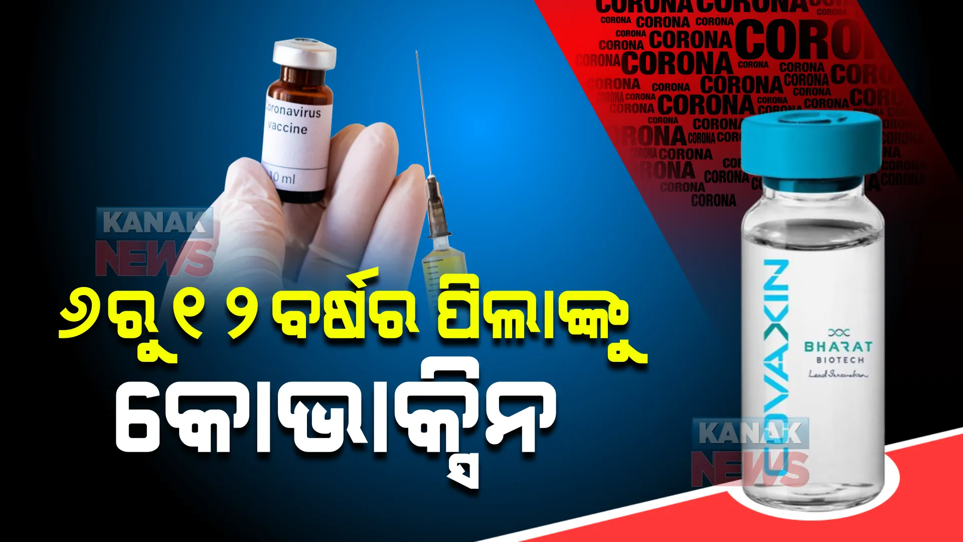 ବଡ ଖବର : ୬ରୁ ୧୨ ବର୍ଷ ପିଲାଙ୍କୁ ଦିଆଯିବ କୋଭାକ୍ସିନ ଟିକା, ଜରୁରୀକାଳୀନ ବ୍ୟବହାର ପାଇଁ ଡିସିଜିଆଇ ଦେଲା ଅନୁମତି ।