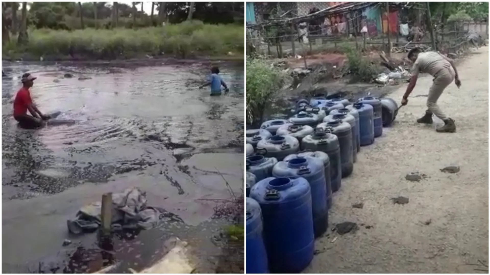 ପାଣି ଭିତରେ ଥିଲା ବ୍ୟାରେଲ ବ୍ୟାରେଲ ମଦ ପୋଚ । ଅଣ୍ଟାଏ ପାଣିରୁ ଜବତ ପରେ ନଷ୍ଟ ।