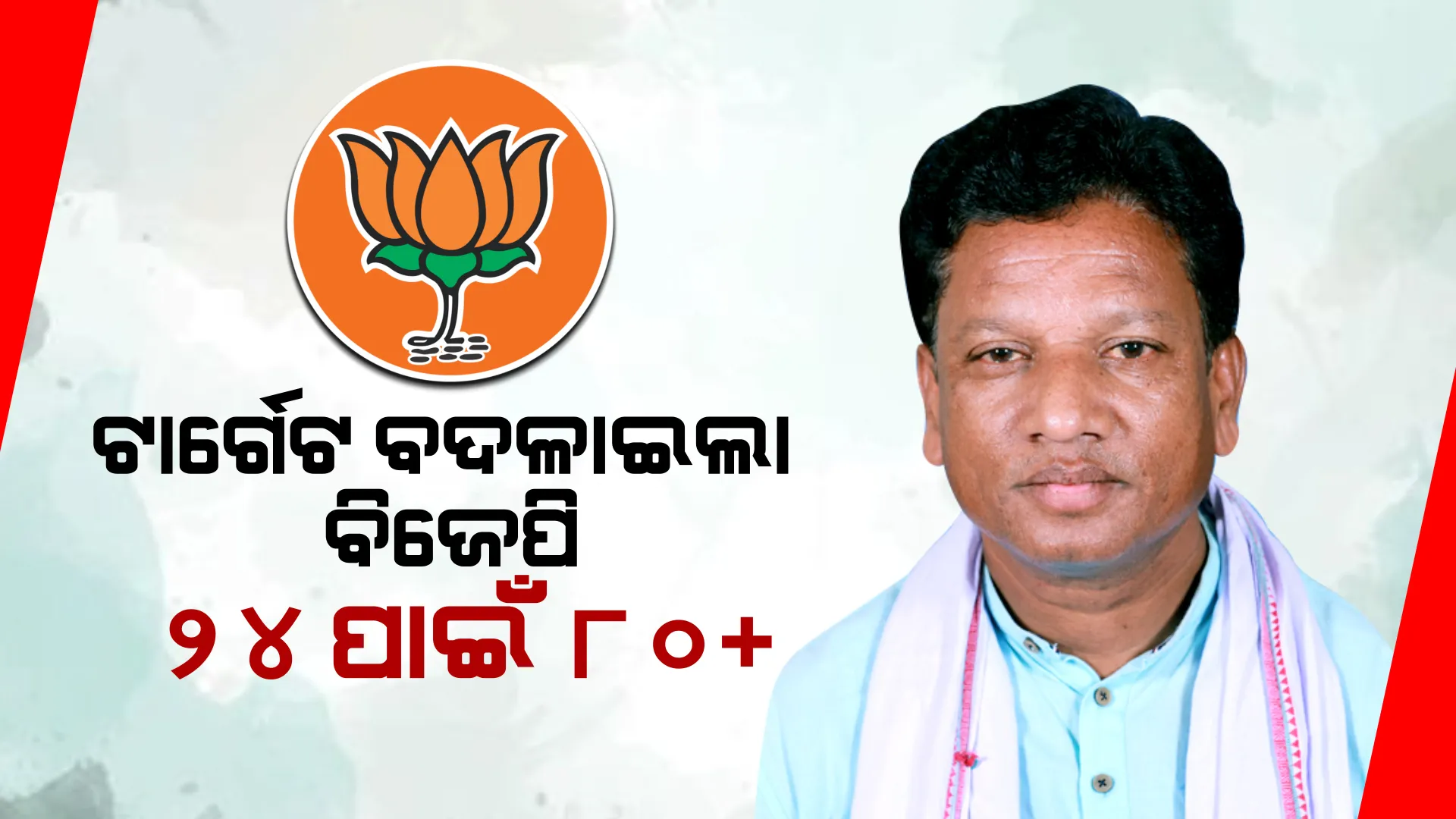 ୨୦୨୪ ପାଇଁ ବଦଳିଲା ବିଜେପିର ଟାର୍ଗେଟ । ସରକାର ଗଢିବାକୁ ମିଶନ ୮୦+ ଲକ୍ଷ୍ୟ ନେଇ ଦଳ ଆଗକୁ ବଢୁଥିବା କହିଲେ ବିଧାୟକ ।