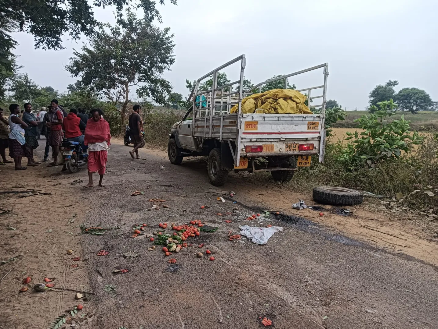 ଭାରସାମ୍ୟ ହରାଇ ଓଲଟିଲା ପିକ୍ ଅପ୍ ଭ୍ୟାନ । ୧୨ ଗୁରୁତର