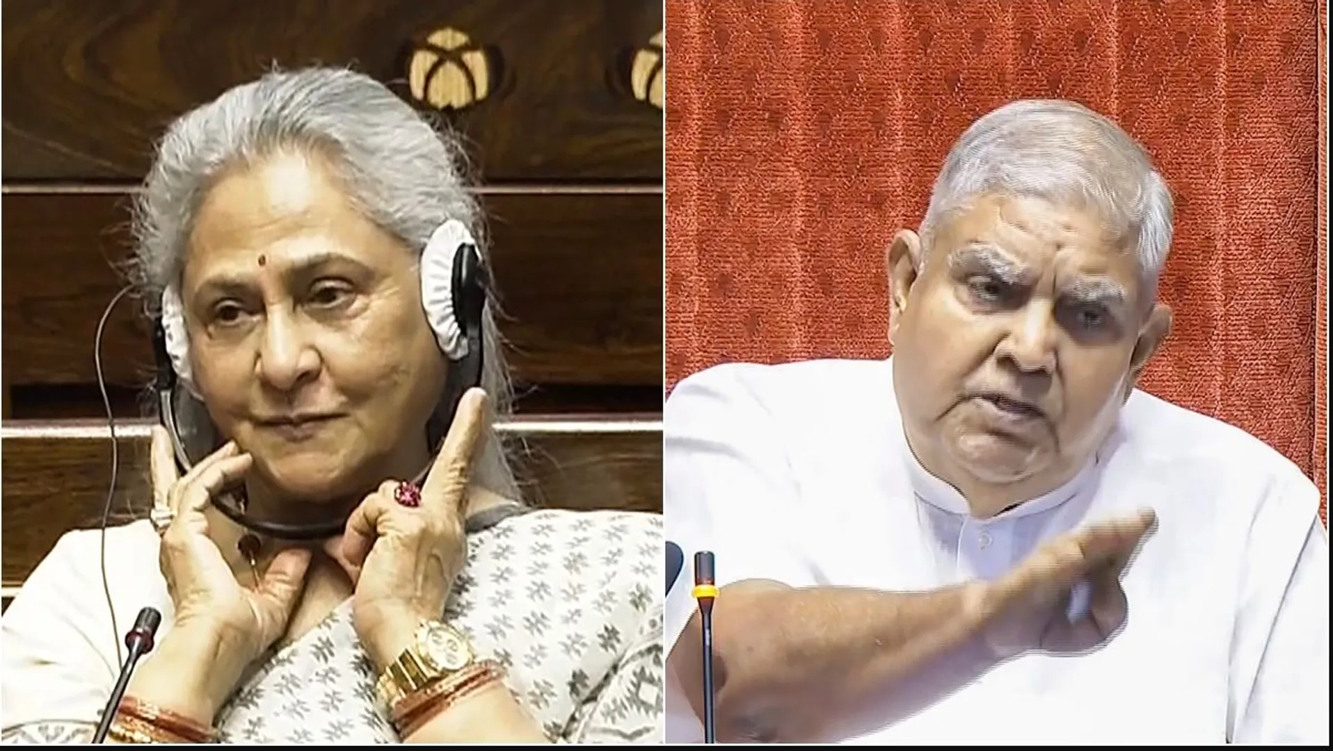 ରାଜ୍ୟସଭା ସଭାପତି ଓ ସାଂସଦ ଜୟା ବଚ୍ଚନଙ୍କ ମଧ୍ୟରେ କଟାକଟି । ଜୟା କହିଲେ, ଆପତ୍ତିଜନକ ଟିପ୍ପଣୀ ଦେଇଛନ୍ତି ସଭାପତି, ସ୍କୁଲ ପିଲାଙ୍କ ଭଳି କରୁଛନ୍ତି ବ୍ୟବହାର