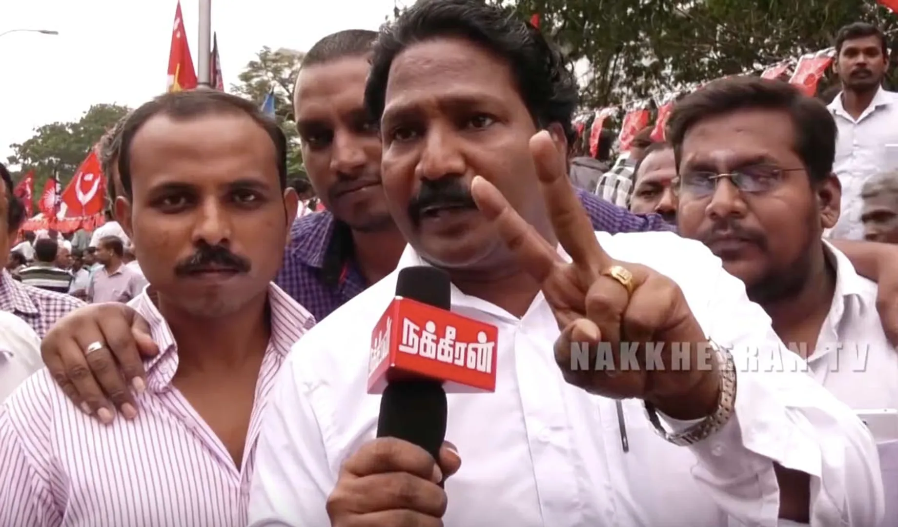 Transport Workers Protest with Family Members 