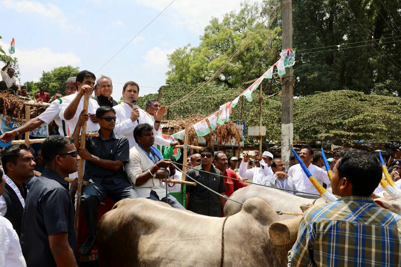 Rahul Gandhi on bicycle leads protest  against petrol price