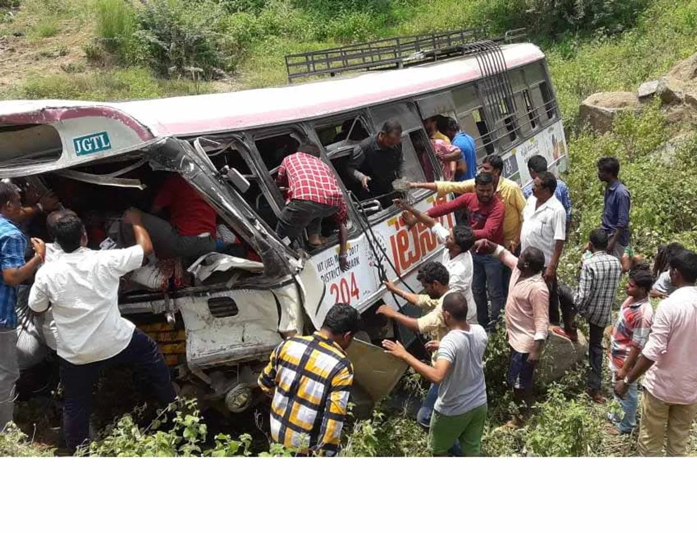 Bus accident in Telangana