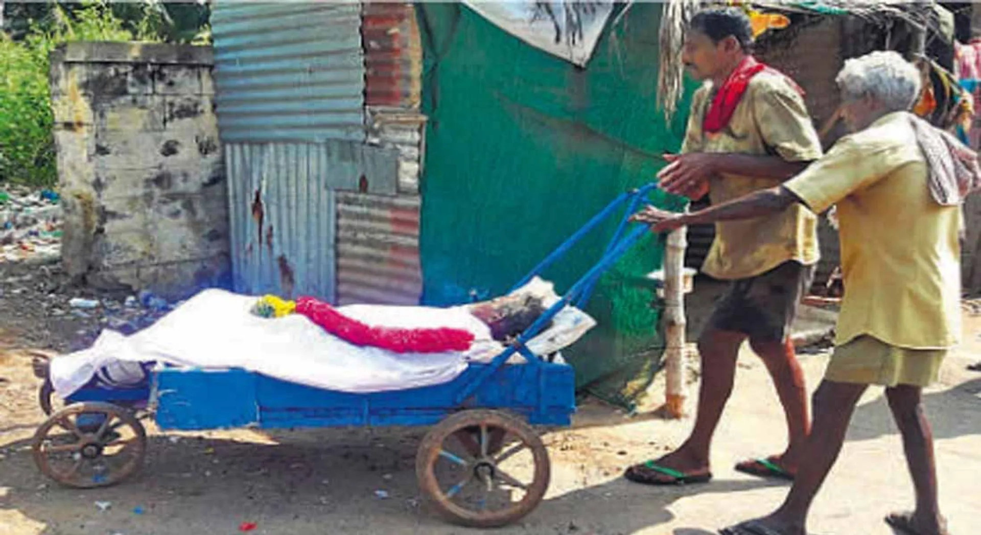 funeral in Cleanup Trolley in theni 