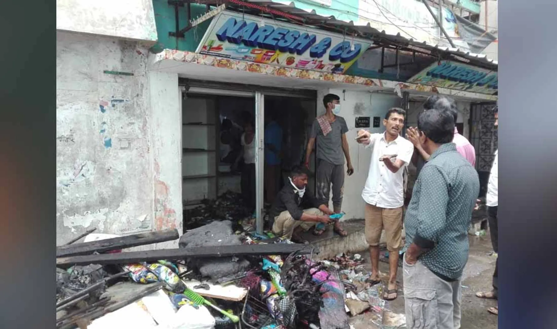 fire in a plastic container store