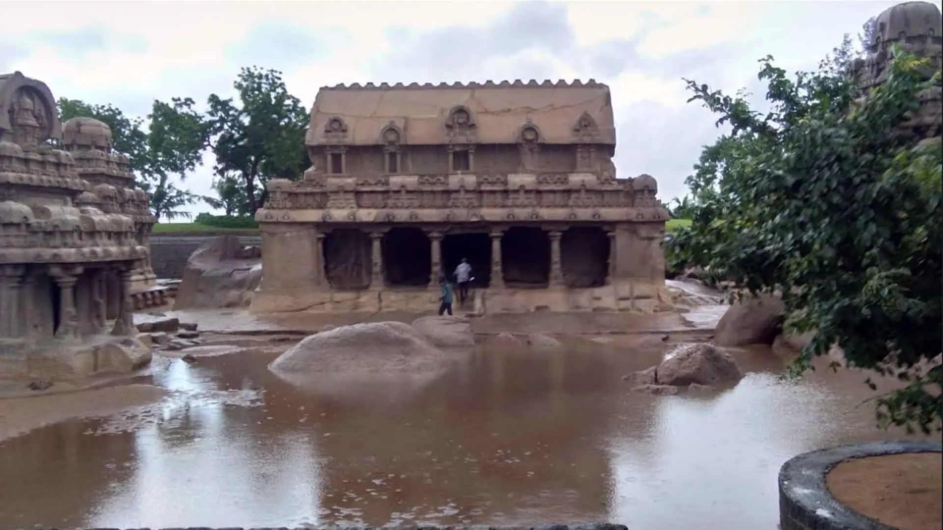 Rainfall water in Mamallapuram ;Travel activity is low