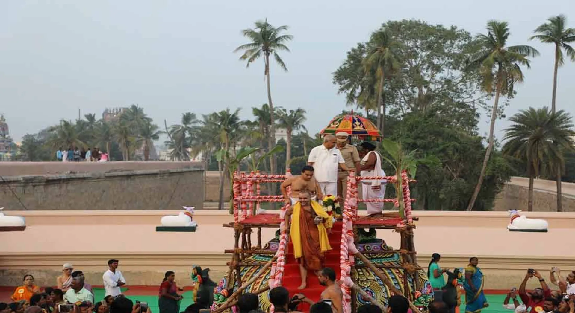 Consecration of Kanchi Sankaracharya  put holy water is Violation of the law