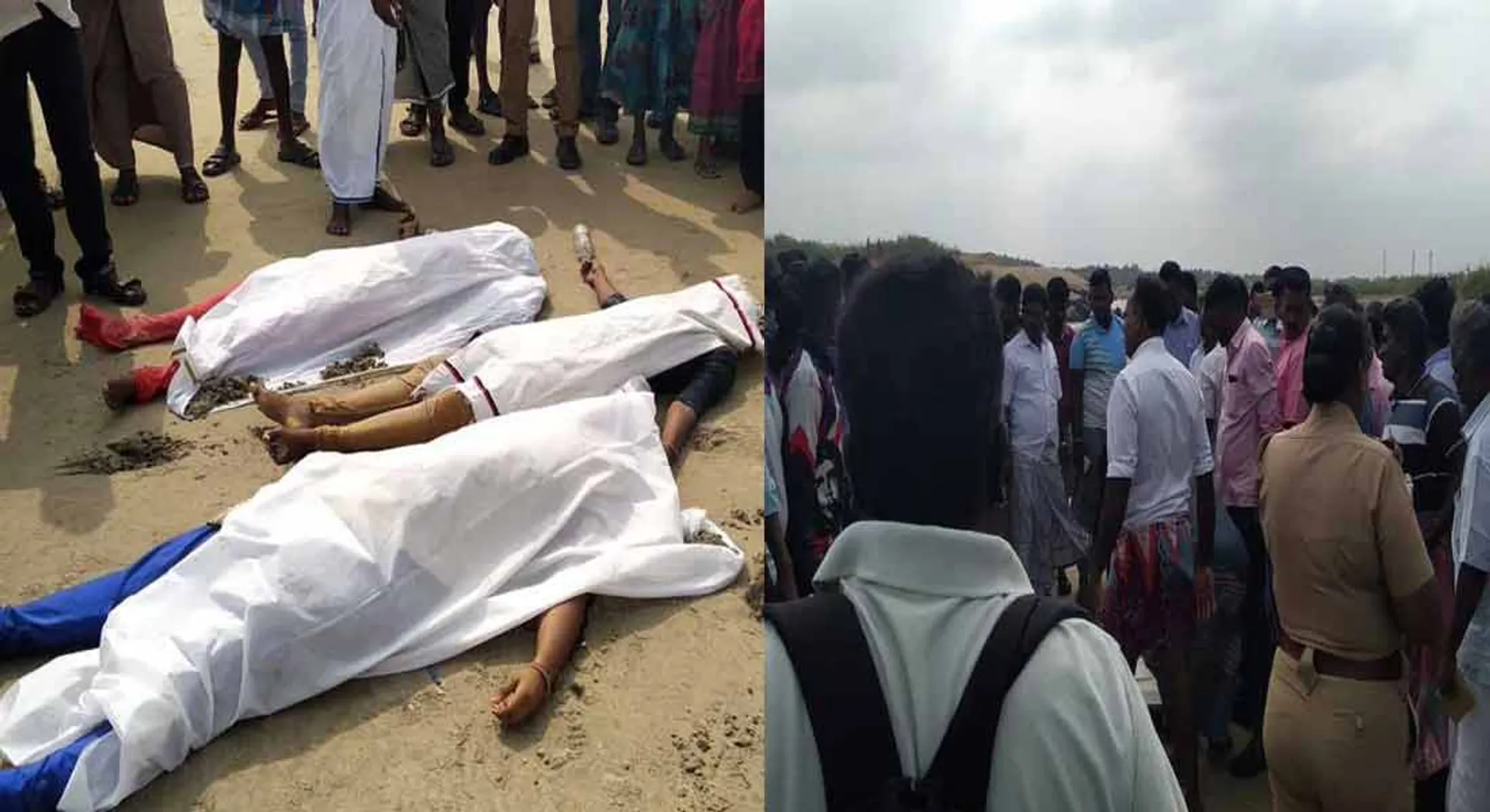 Three of the college students died  in Poompuhar sea