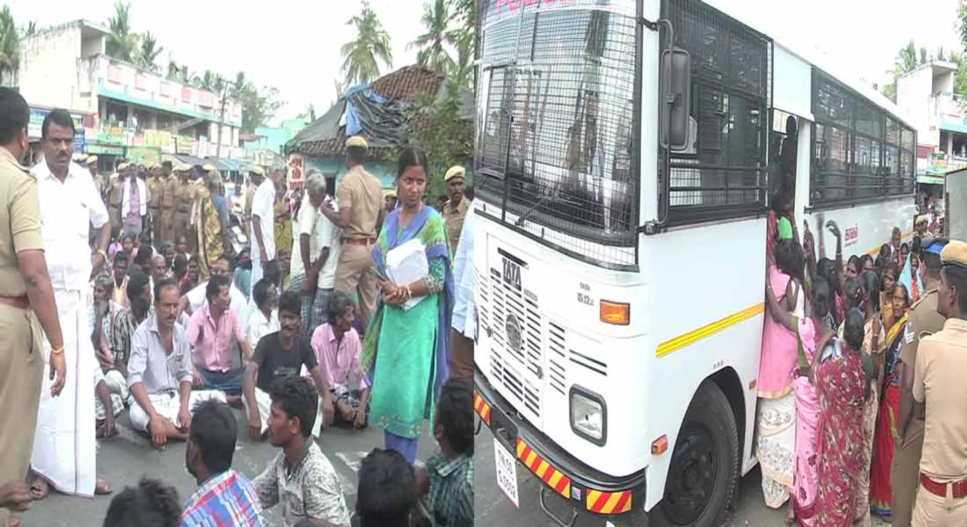  Police arresting people who hear storm relief; Thriller in Tiruvarur