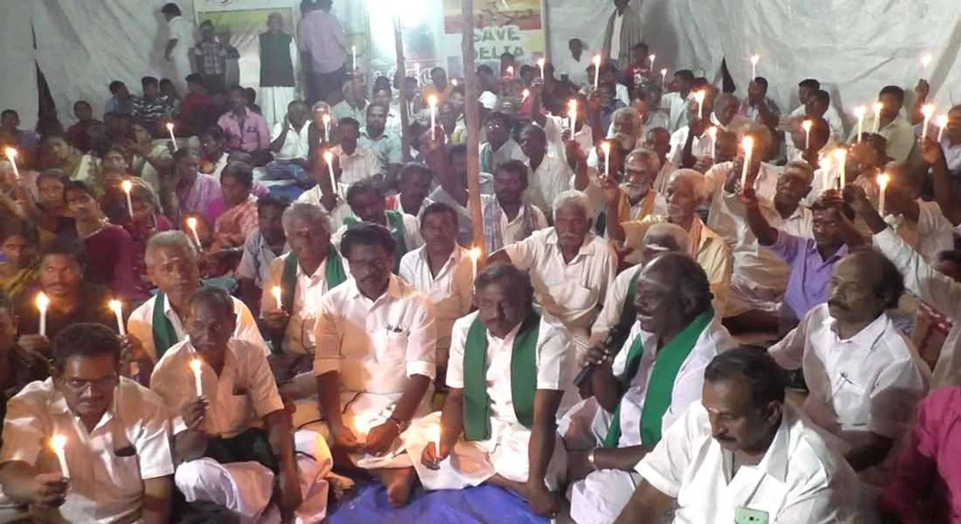 Standing candlelight stand against Hydro carbon in Tirukaravasal 