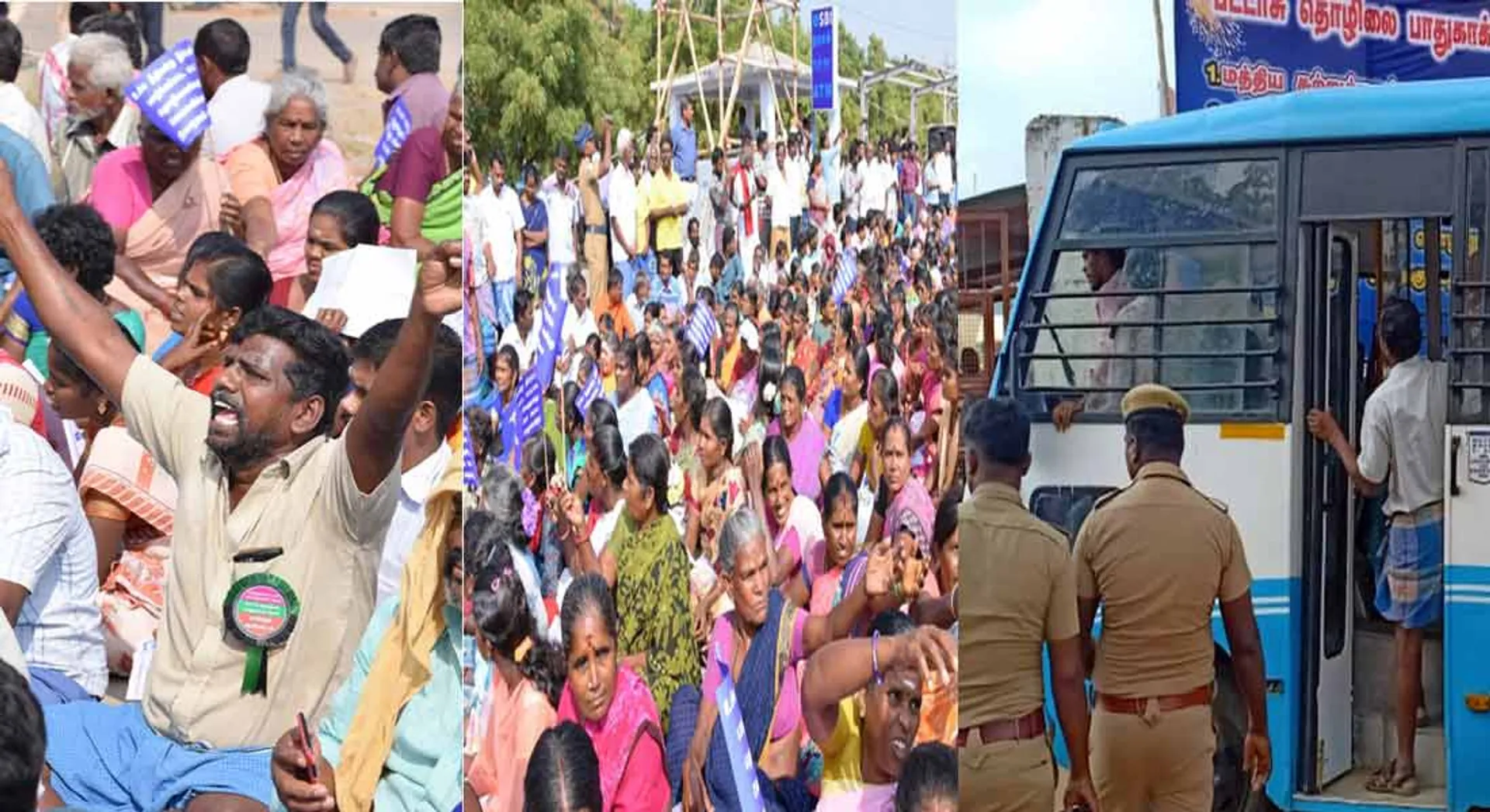 FIRE AND CRACK WORKERS PROTEST IN SIVAKASI