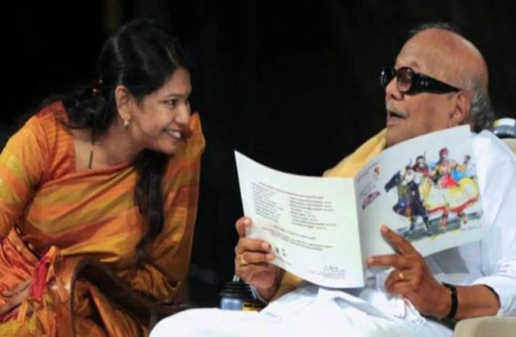 kanimozhi with kalaingnar