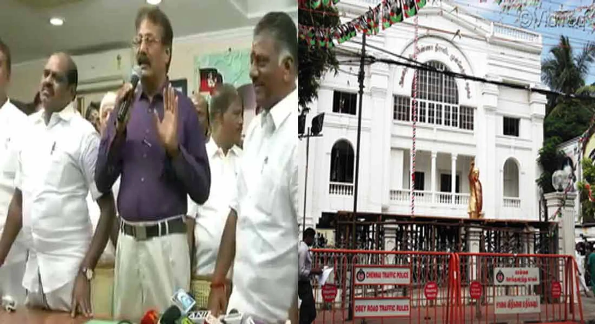 puthiya tamilkam party leader krushnasamy inteview in admk head office 