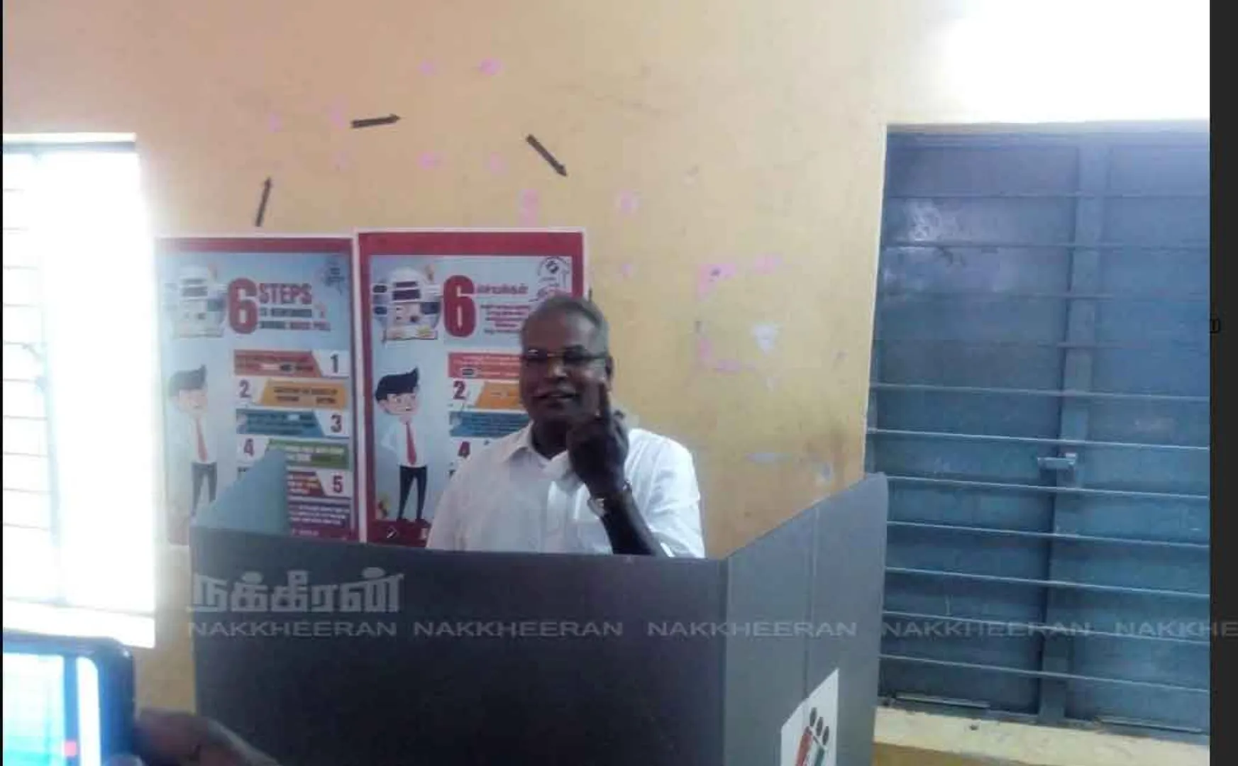 communist leader balakrishnan cast his vote