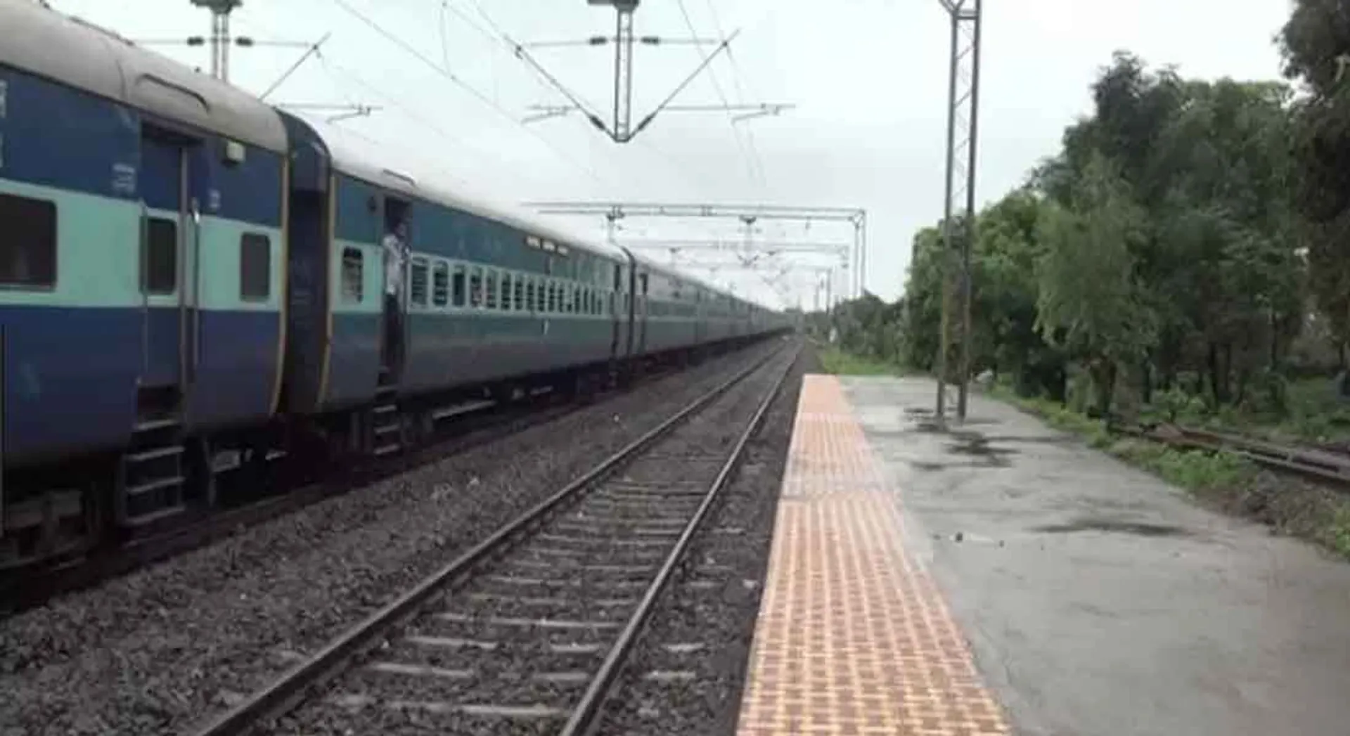  Passenger train on the same track in Madurai