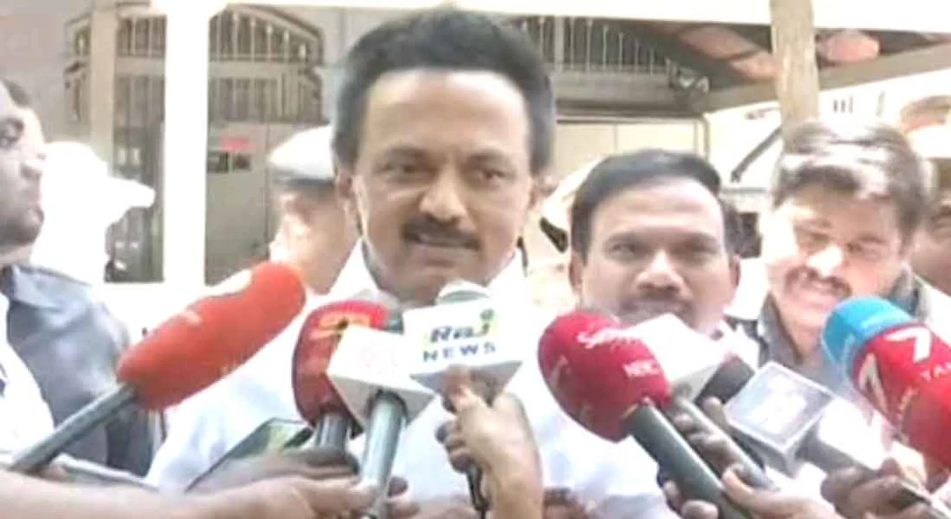 dmk leader stalin interview in gopalapuram 