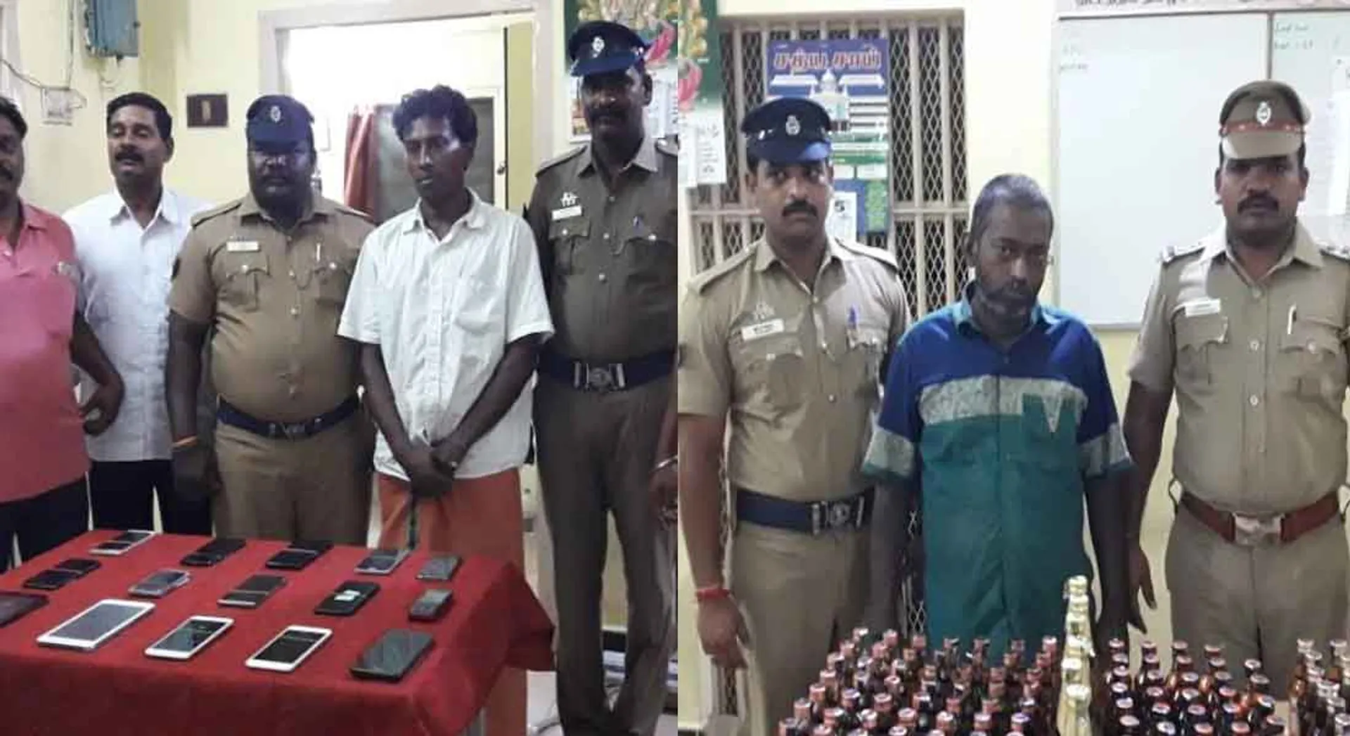 illicit liquor, cellphone thieves are arrested in Virudhachalam