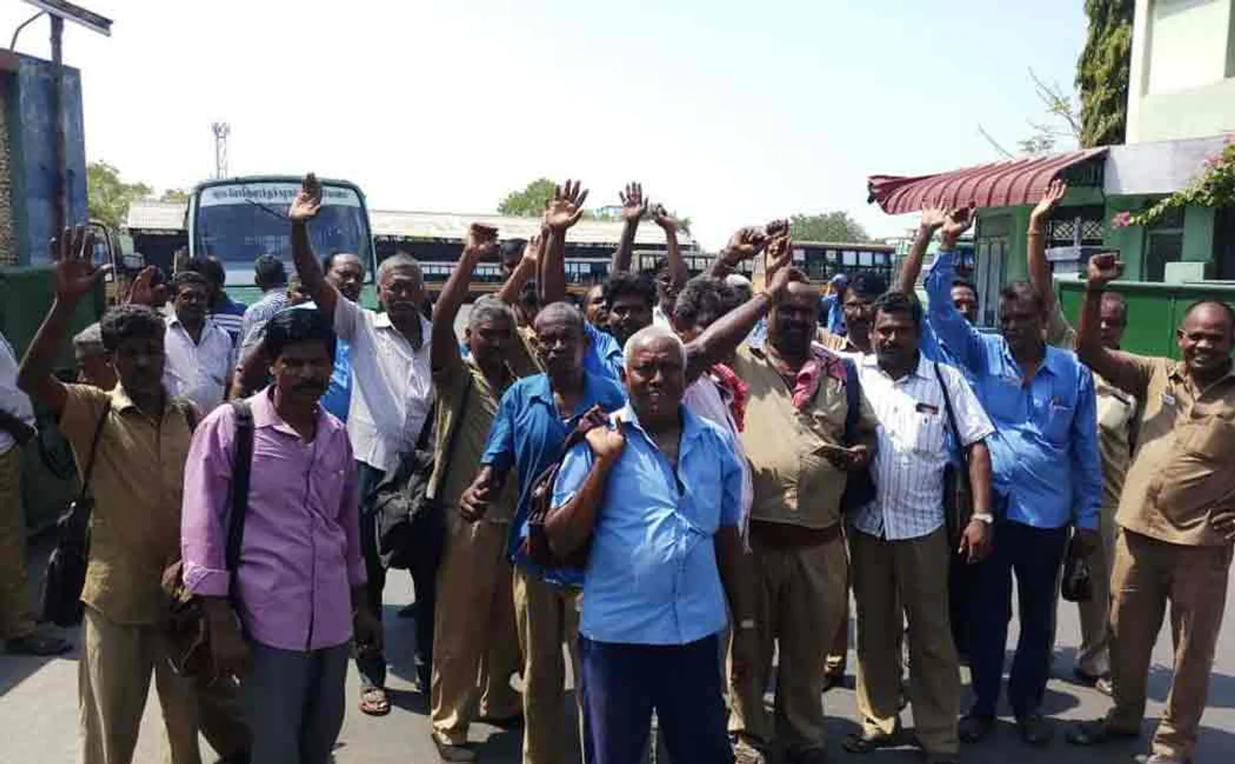 government bus workers protest 