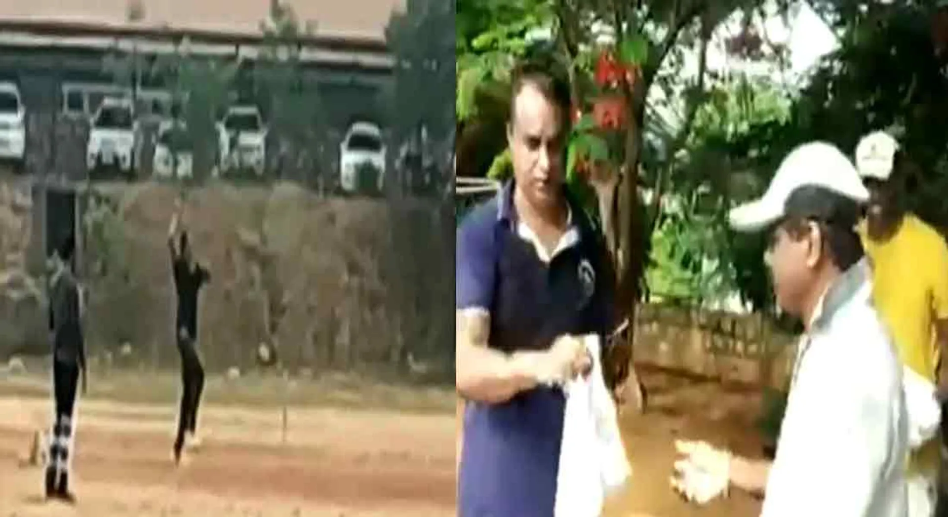 Minister  SP Vellumani Playing cricket 