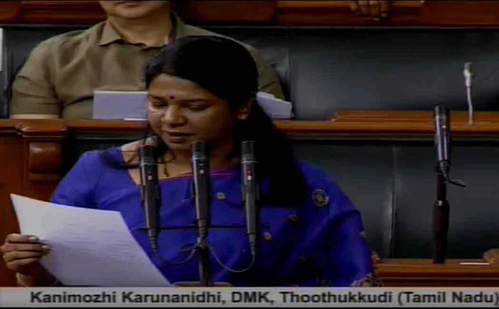 kanimozhi speech in first day of loksabha