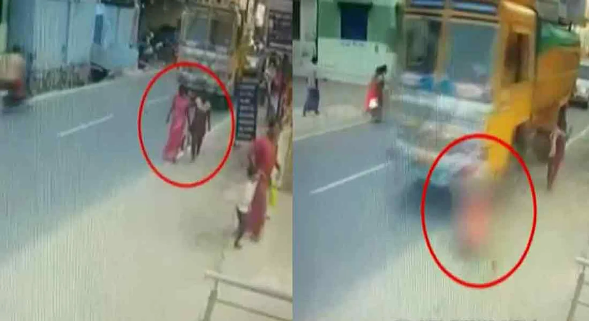  accident to teacher; walks along the road with her daughter