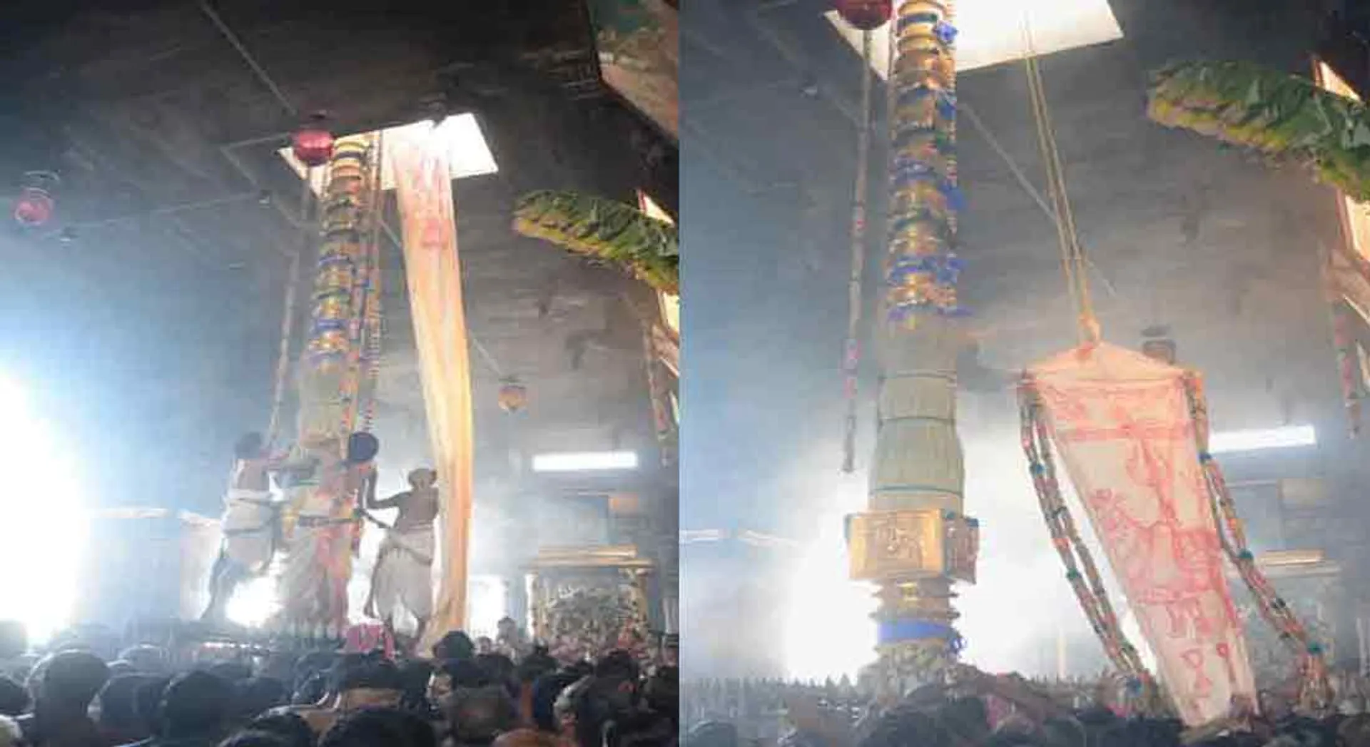  The AniThirumanjana festival started at the Chidambaram Natarajar Temple with the flag